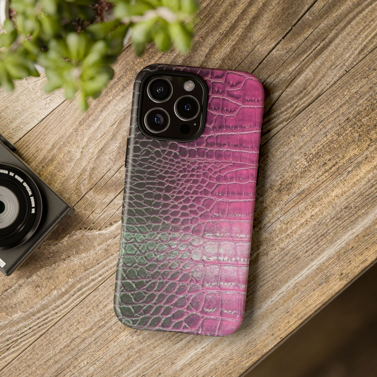 Pink Crocodile Leather