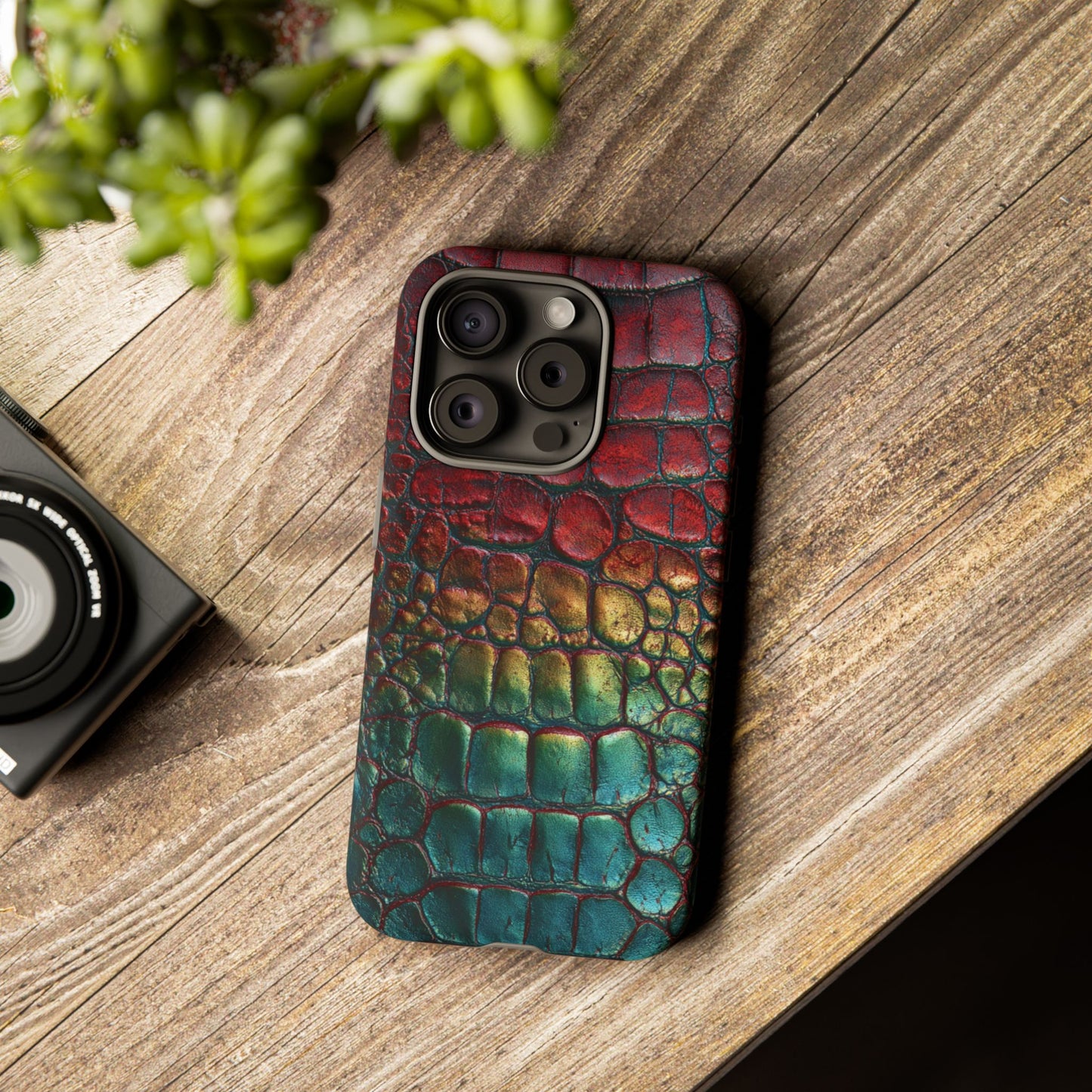 Red, Yellow, Blue Crocodile Skin [TOUGH CASE]