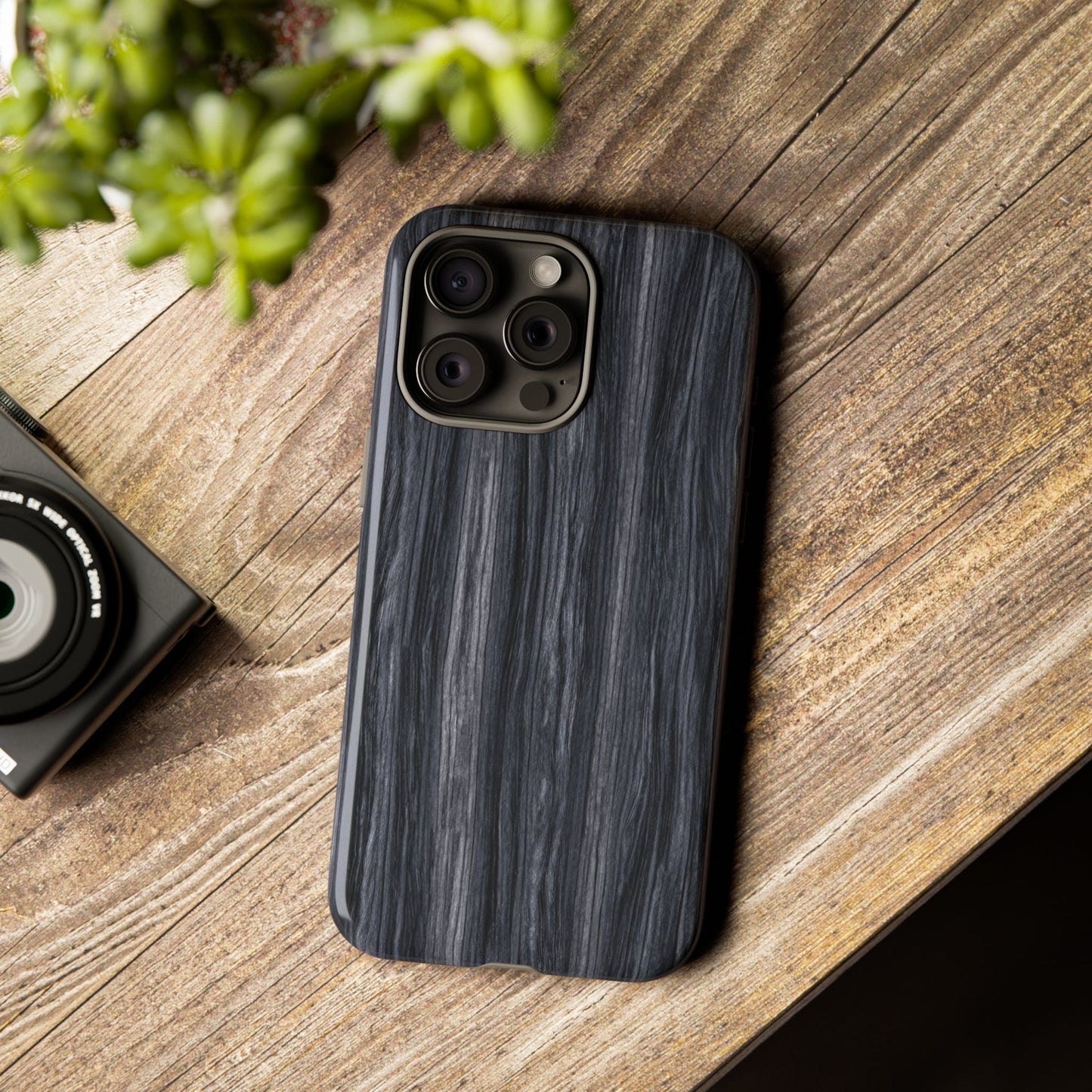 Black Wood (iPhone X - iPhone 17 Pro Max) [TOUGH CASE]
