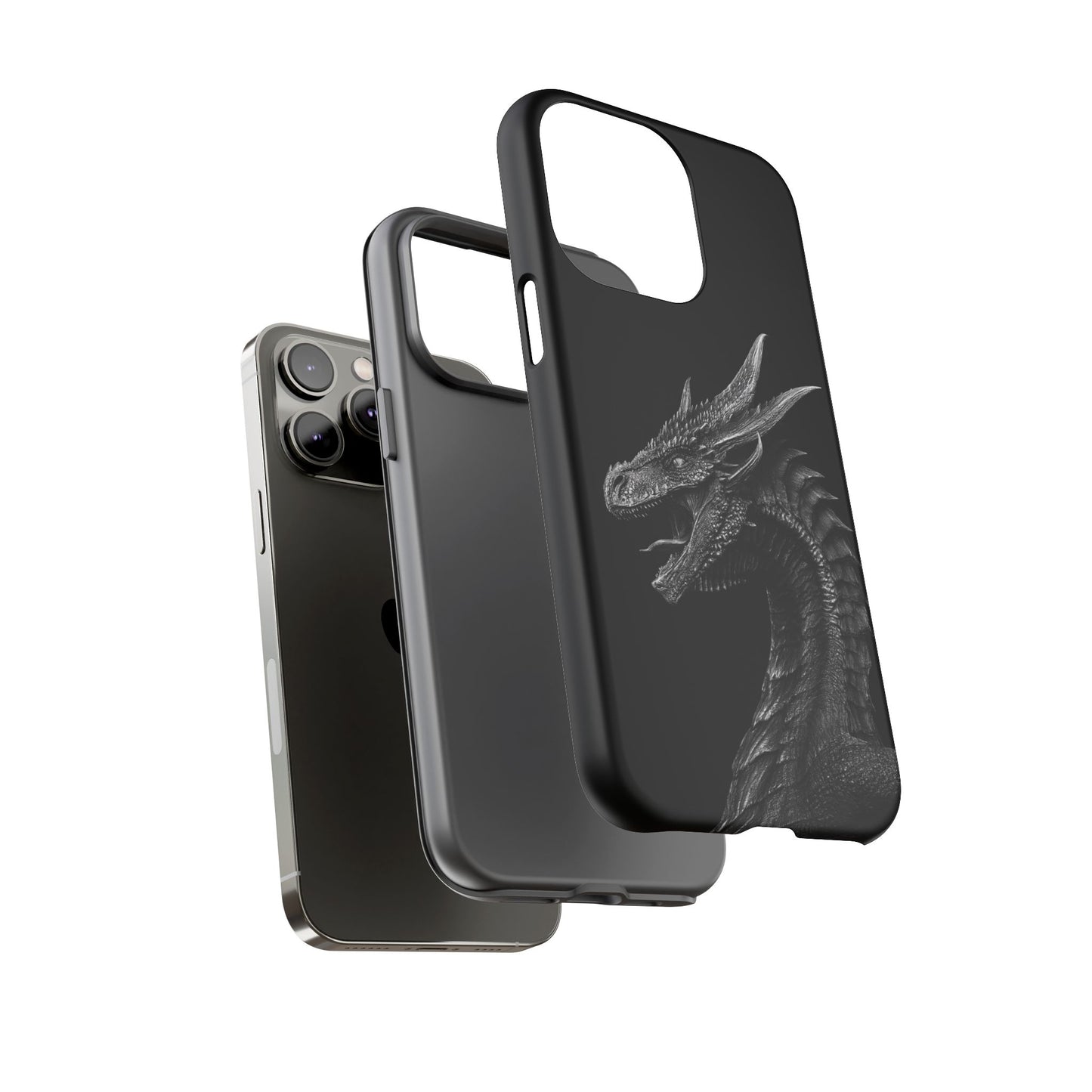 Black & White Dragon (iPhone X - iPhone 17 Pro Max) [TOUGH CASE]