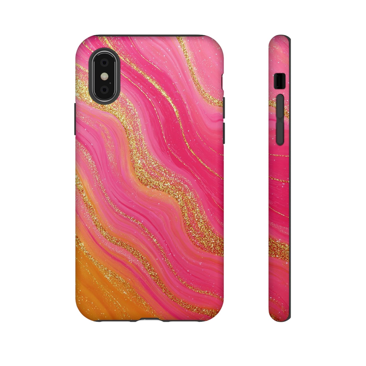 Pink and Glitter Gold Marble [TOUGH CASE]