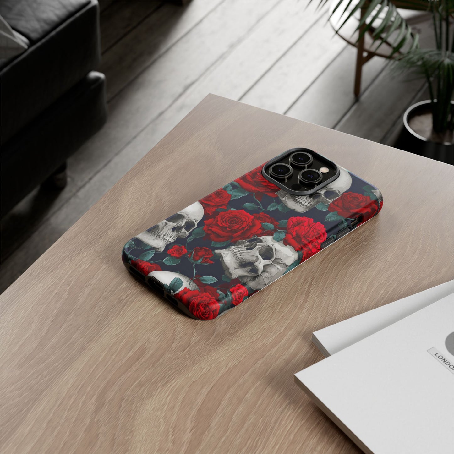 LOW STOCK Skull & Red Roses [TOUGH CASE]
