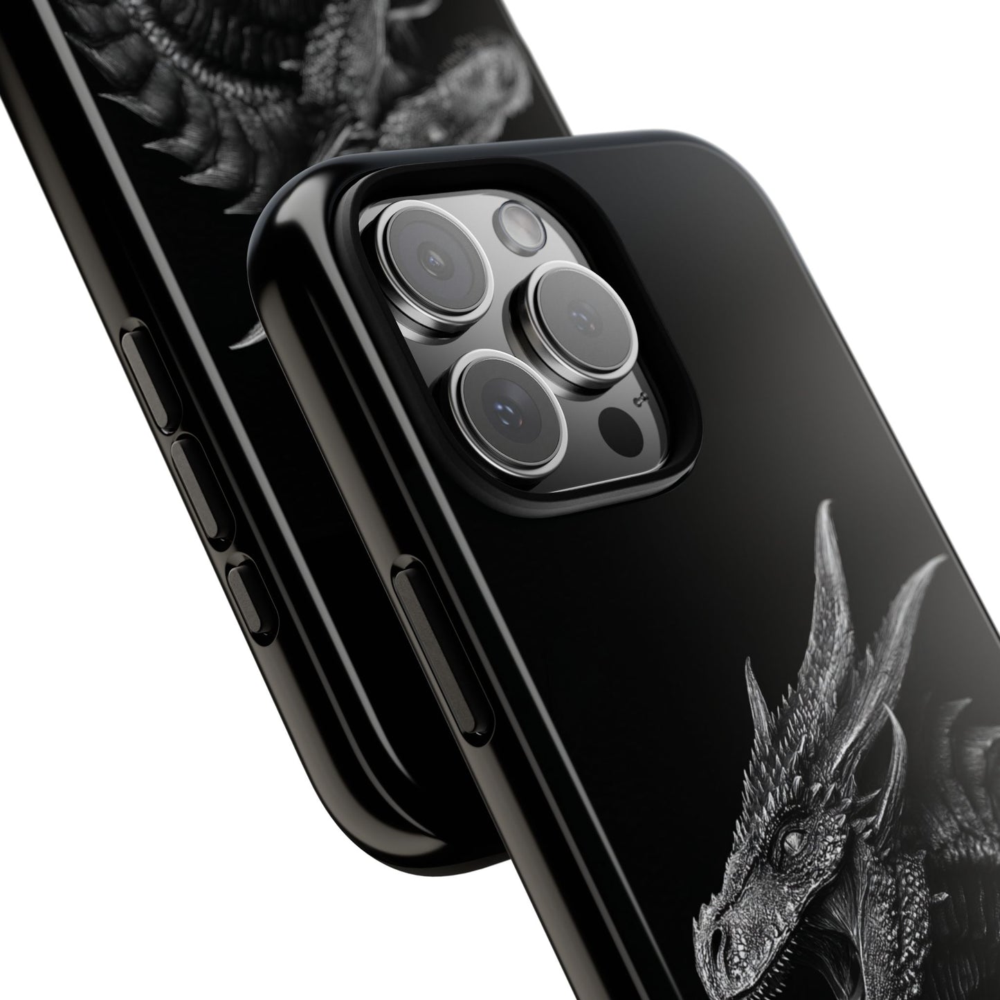 Black & White Dragon (iPhone X - iPhone 17 Pro Max) [TOUGH CASE]