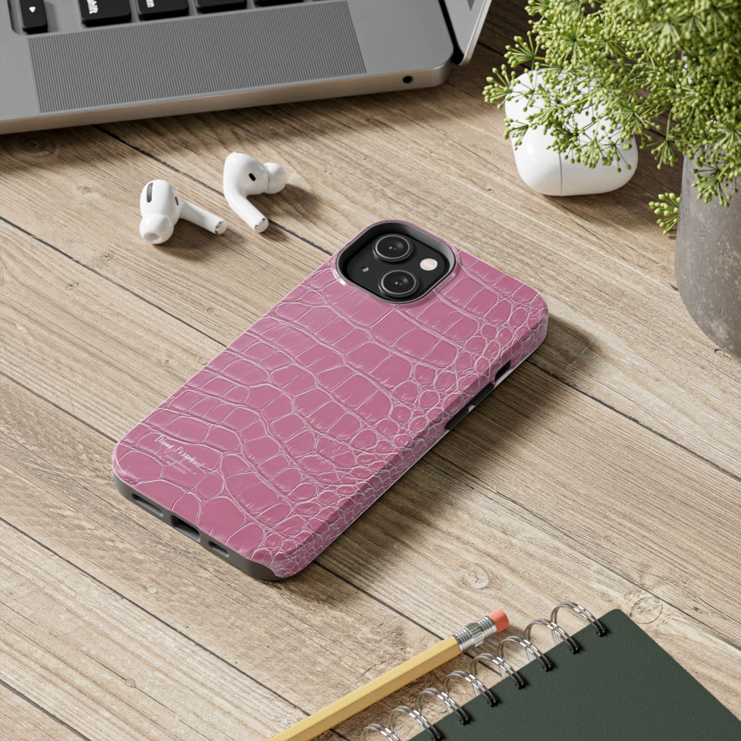 Pink Crocodile Leather