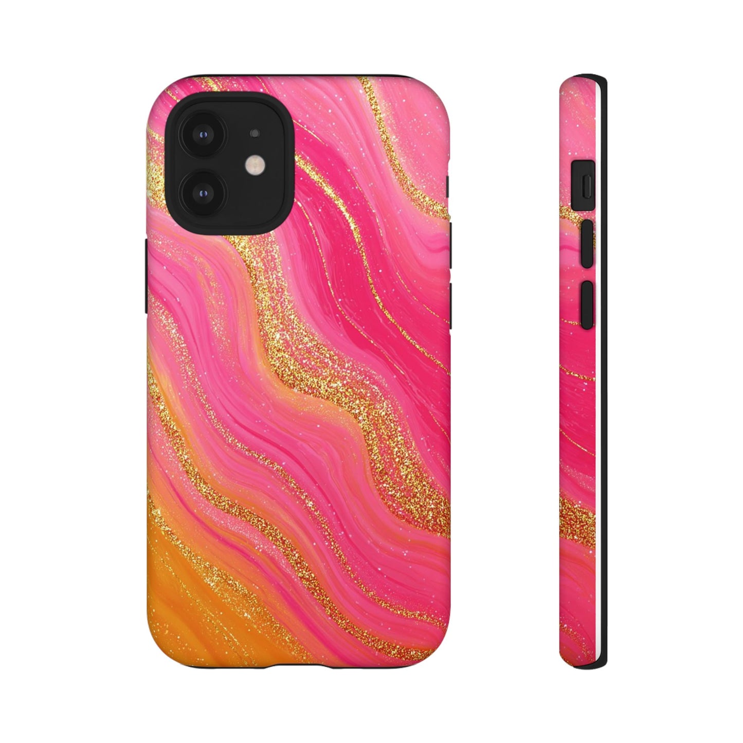 Pink and Glitter Gold Marble [TOUGH CASE]