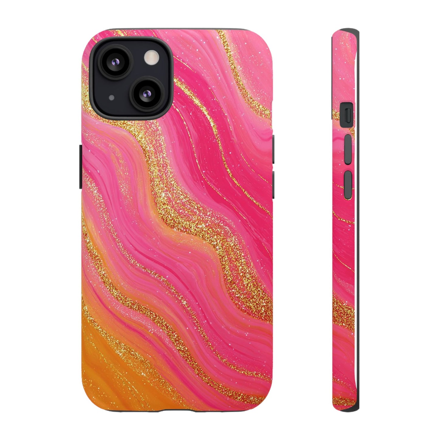 Pink and Glitter Gold Marble [TOUGH CASE]