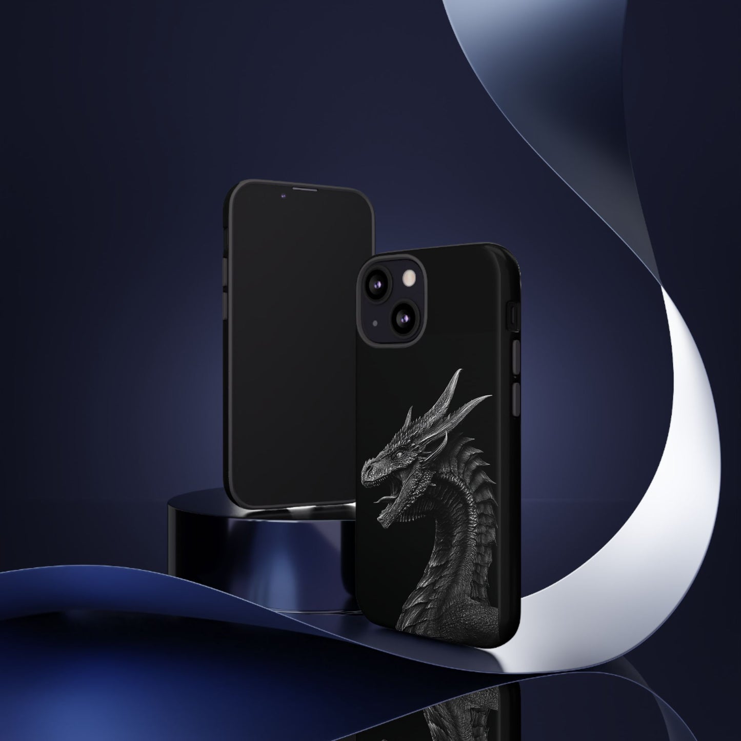 Black & White Dragon (iPhone X - iPhone 17 Pro Max) [TOUGH CASE]