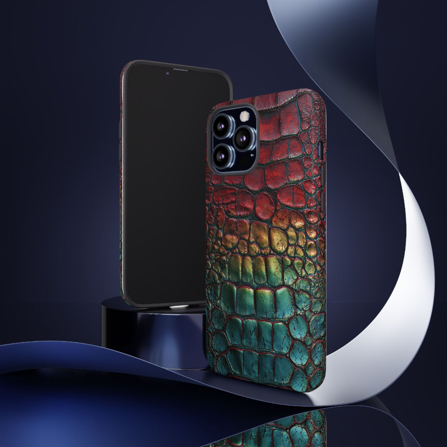 Red, Yellow, Blue Crocodile Skin [TOUGH CASE]