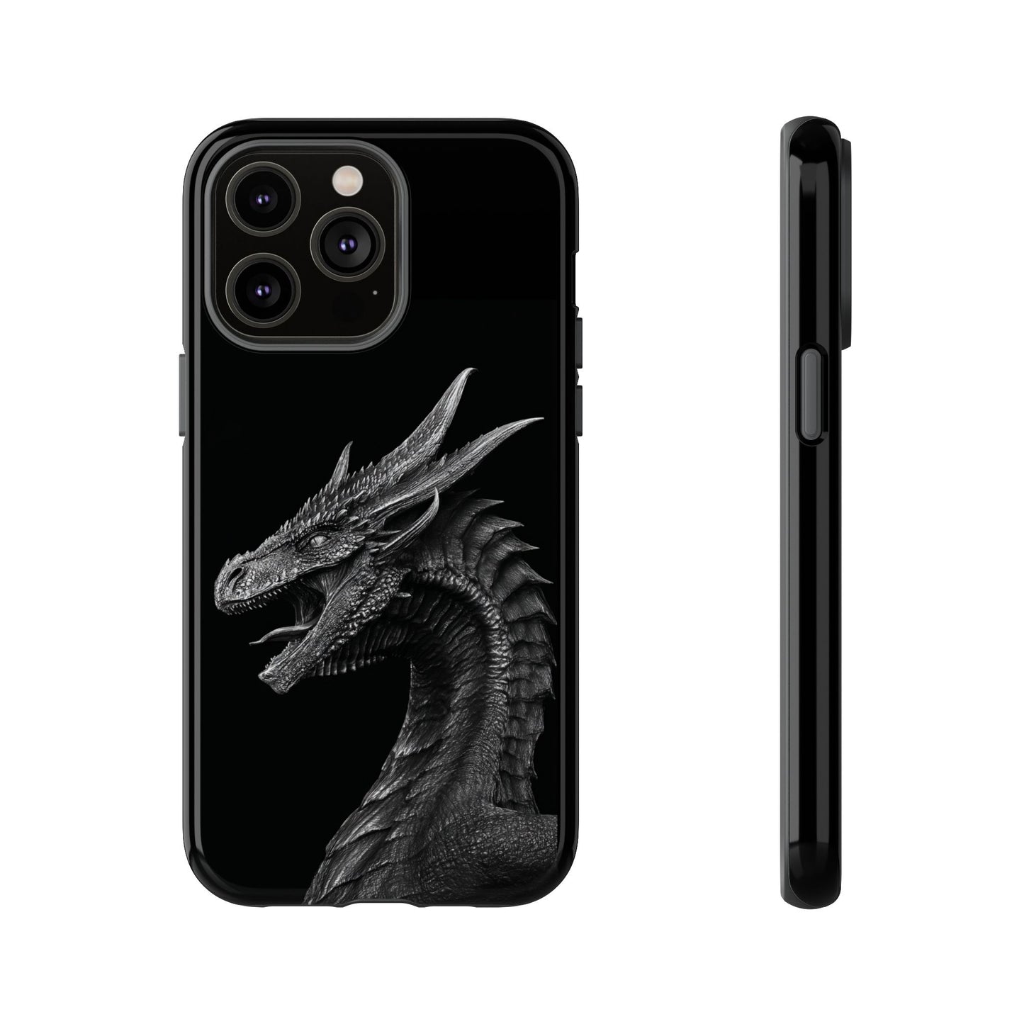 Black & White Dragon (iPhone X - iPhone 17 Pro Max) [TOUGH CASE]