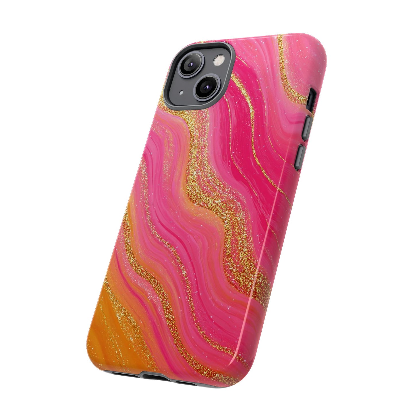 Pink and Glitter Gold Marble [TOUGH CASE]