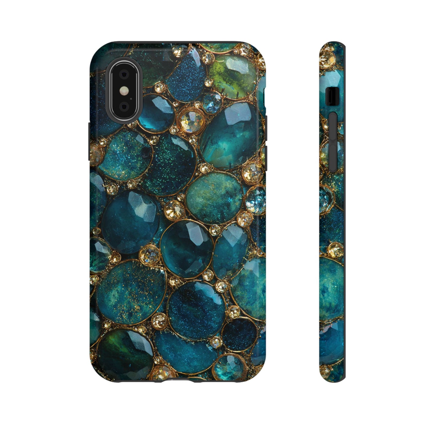 Blue Gemstones (iPhone Pro Max - iPhone X) [Tough Case]