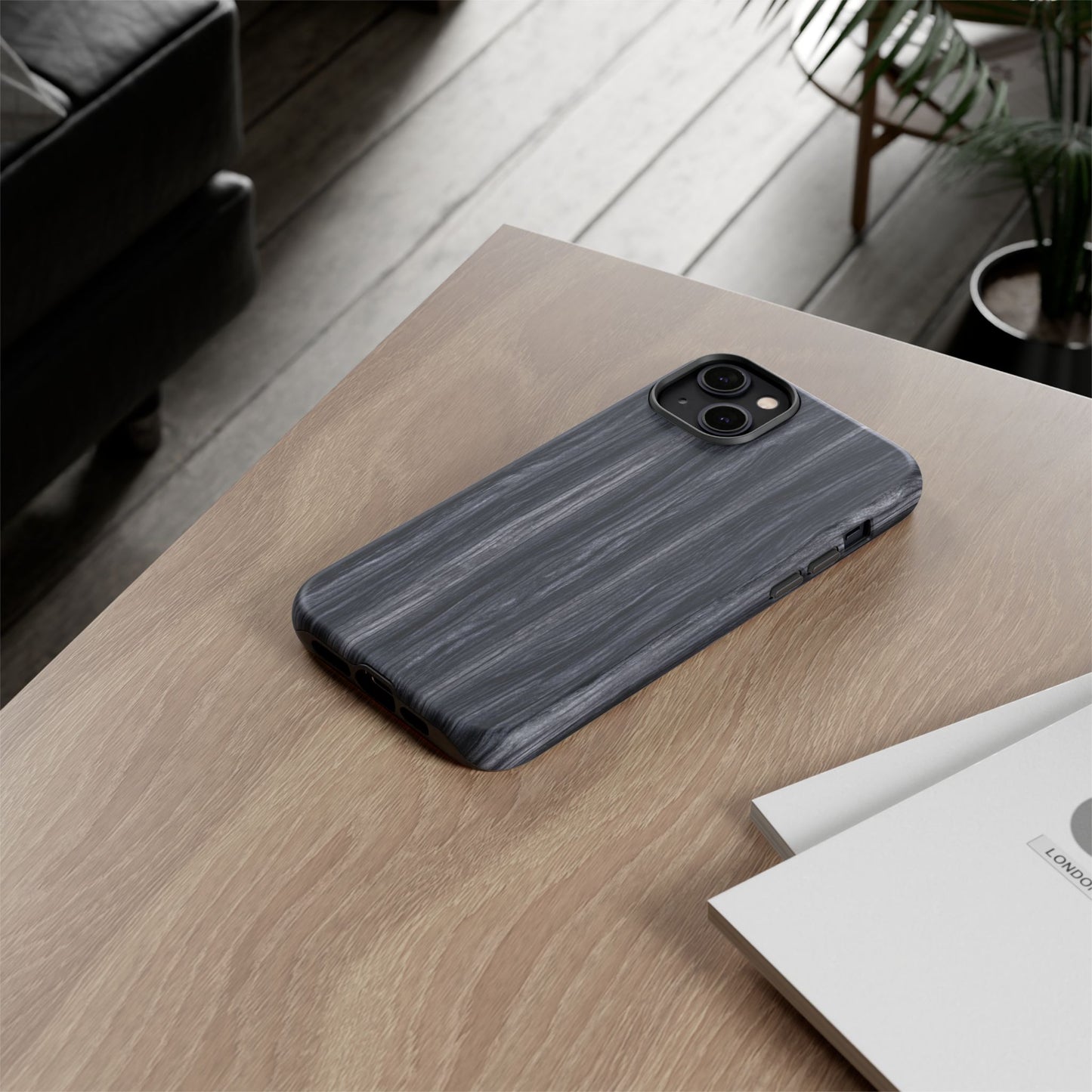 Black Wood (iPhone X - iPhone 17 Pro Max) [TOUGH CASE]