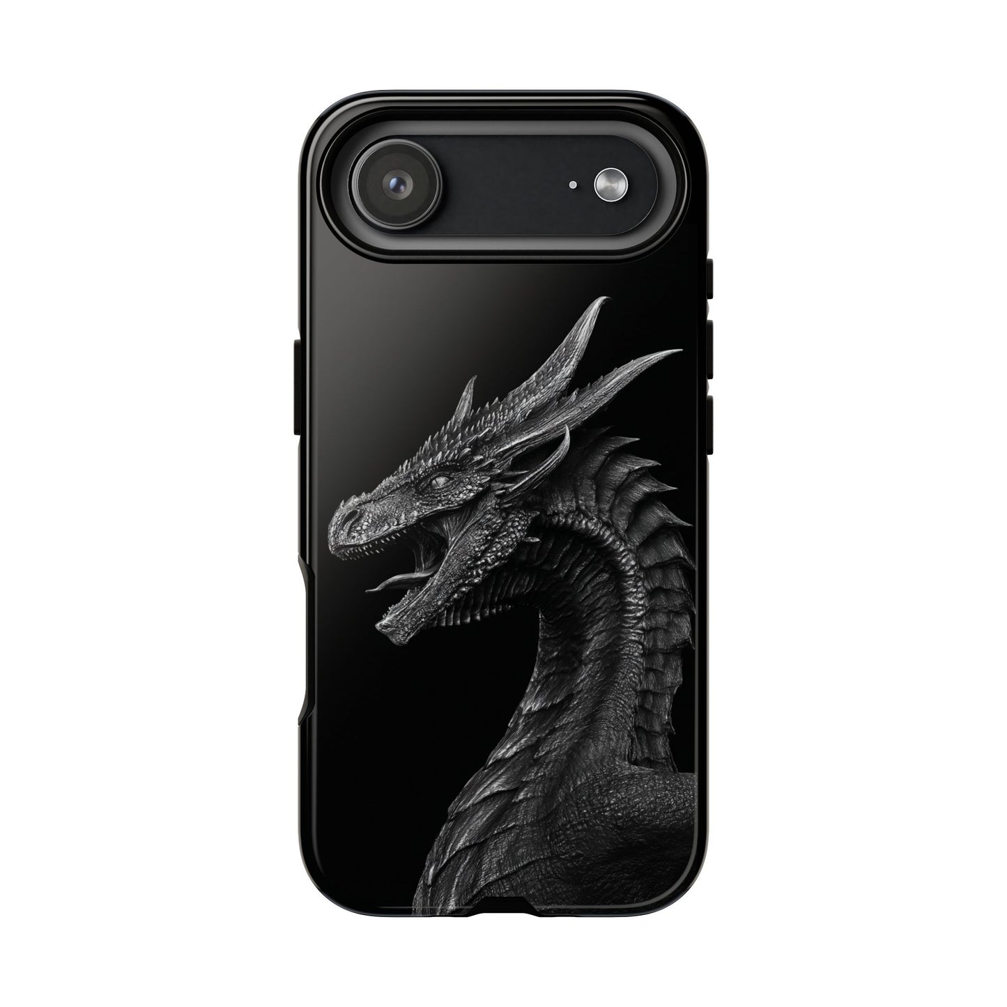 Black & White Dragon (iPhone X - iPhone 17 Pro Max) [TOUGH CASE]