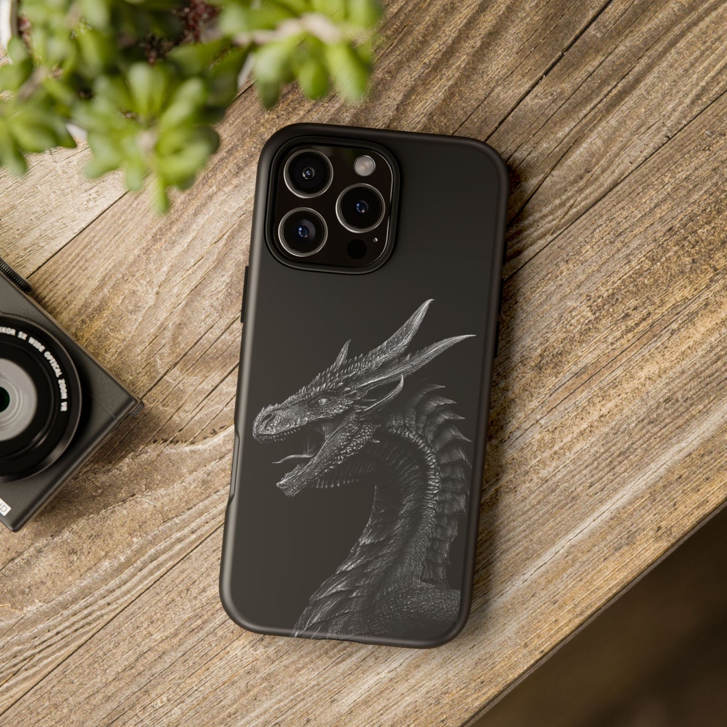 Black & White Dragon (iPhone X - iPhone 17 Pro Max) [TOUGH CASE]