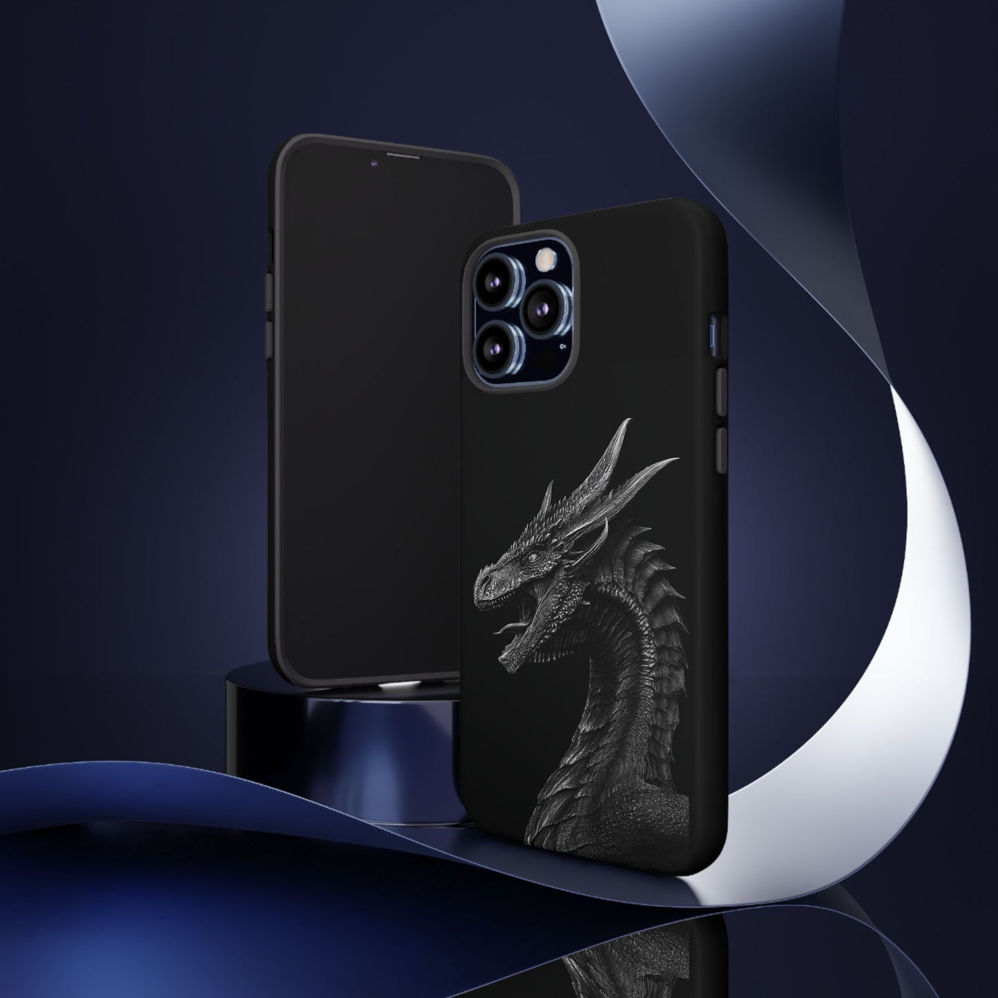Black & White Dragon (iPhone X - iPhone 17 Pro Max) [TOUGH CASE]