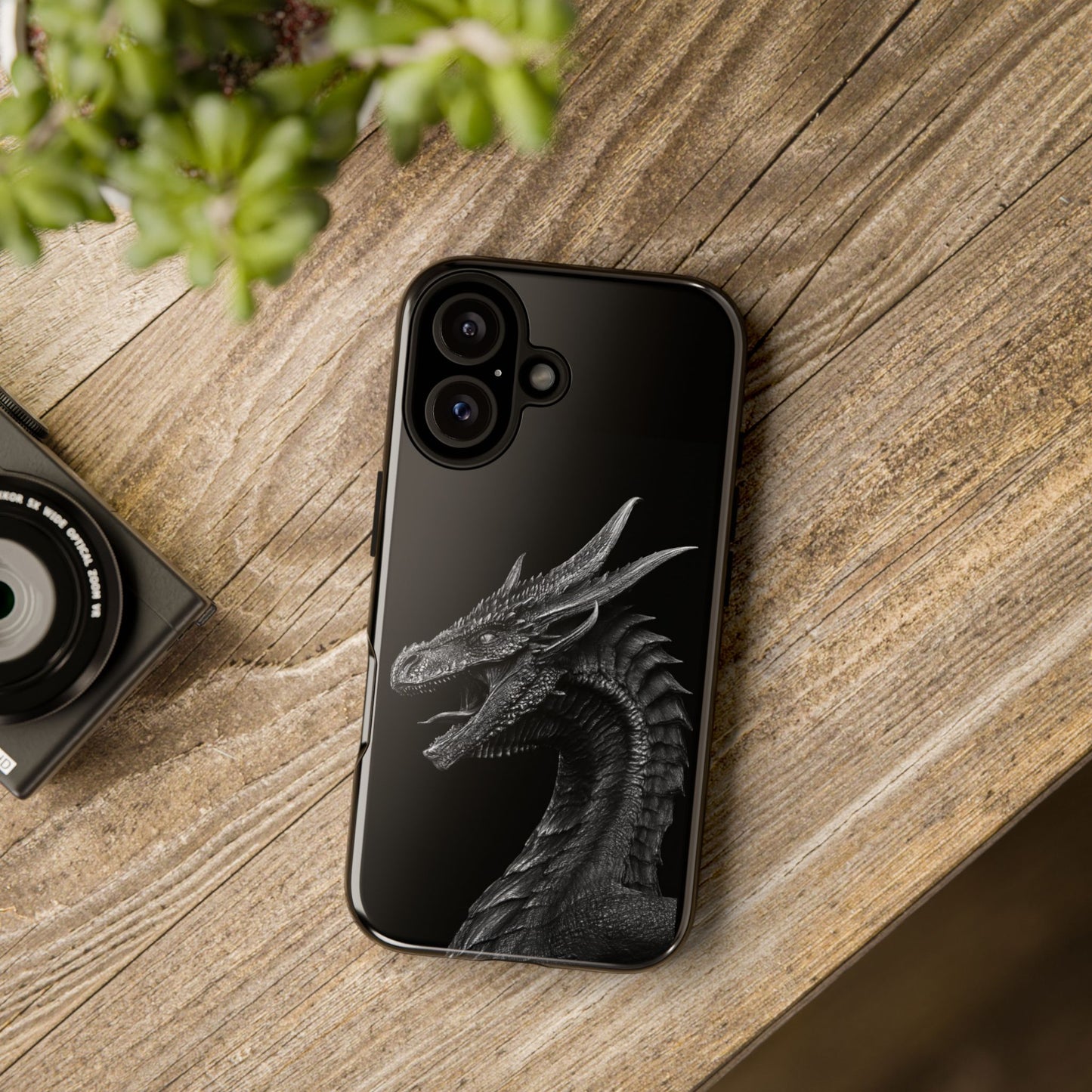 Black & White Dragon (iPhone X - iPhone 17 Pro Max) [TOUGH CASE]