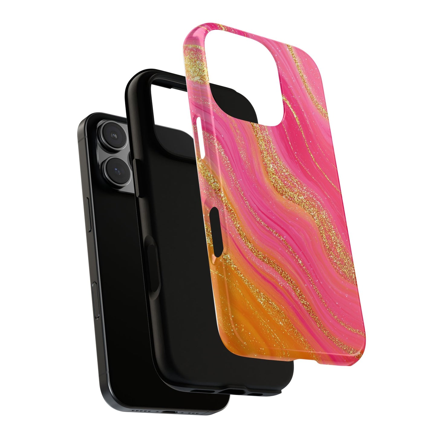 Pink and Glitter Gold Marble [TOUGH CASE]