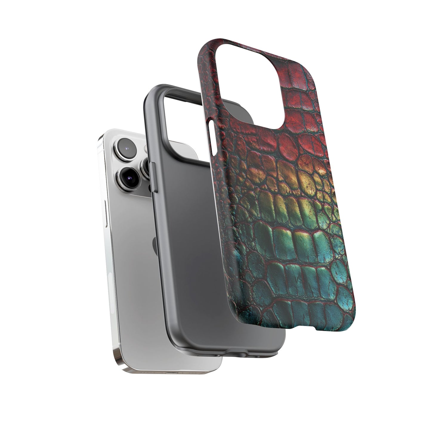 Red, Yellow, Blue Crocodile Skin [TOUGH CASE]