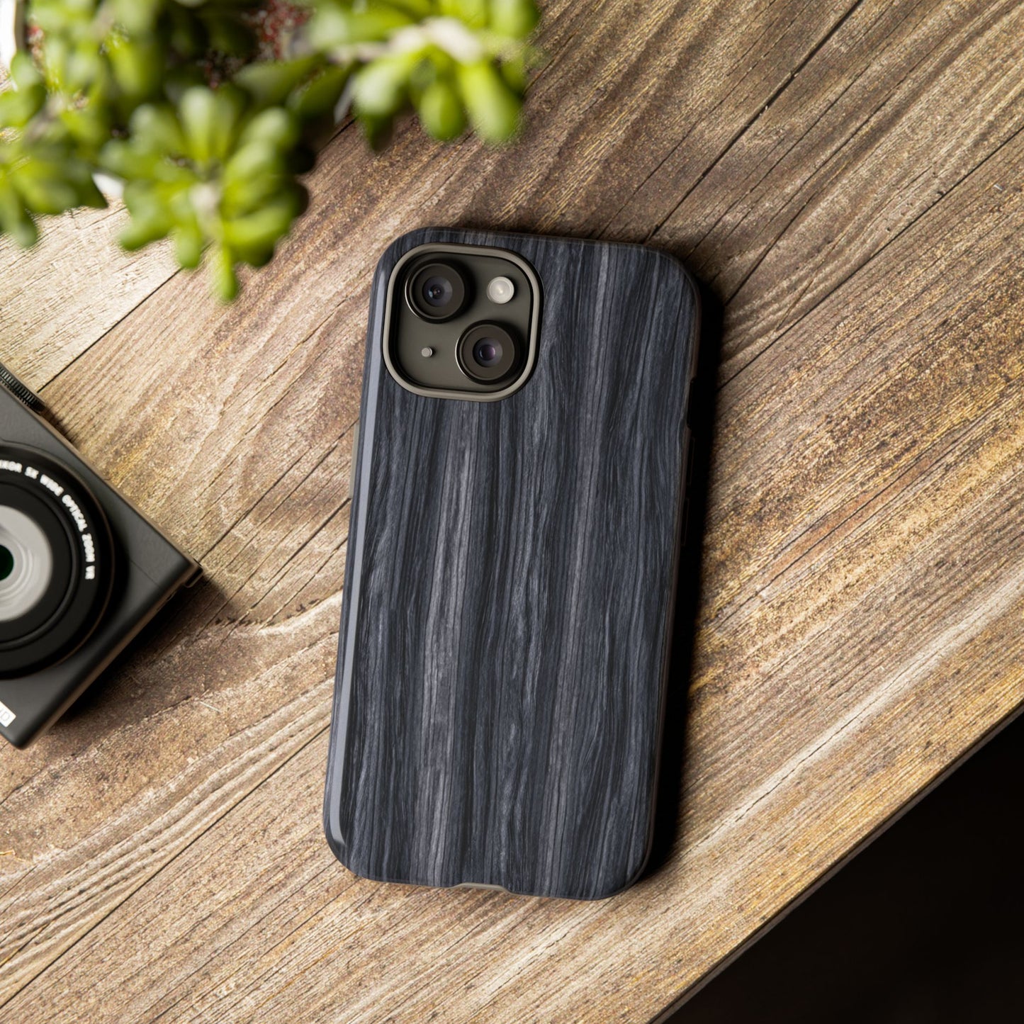Black Wood (iPhone X - iPhone 17 Pro Max) [TOUGH CASE]