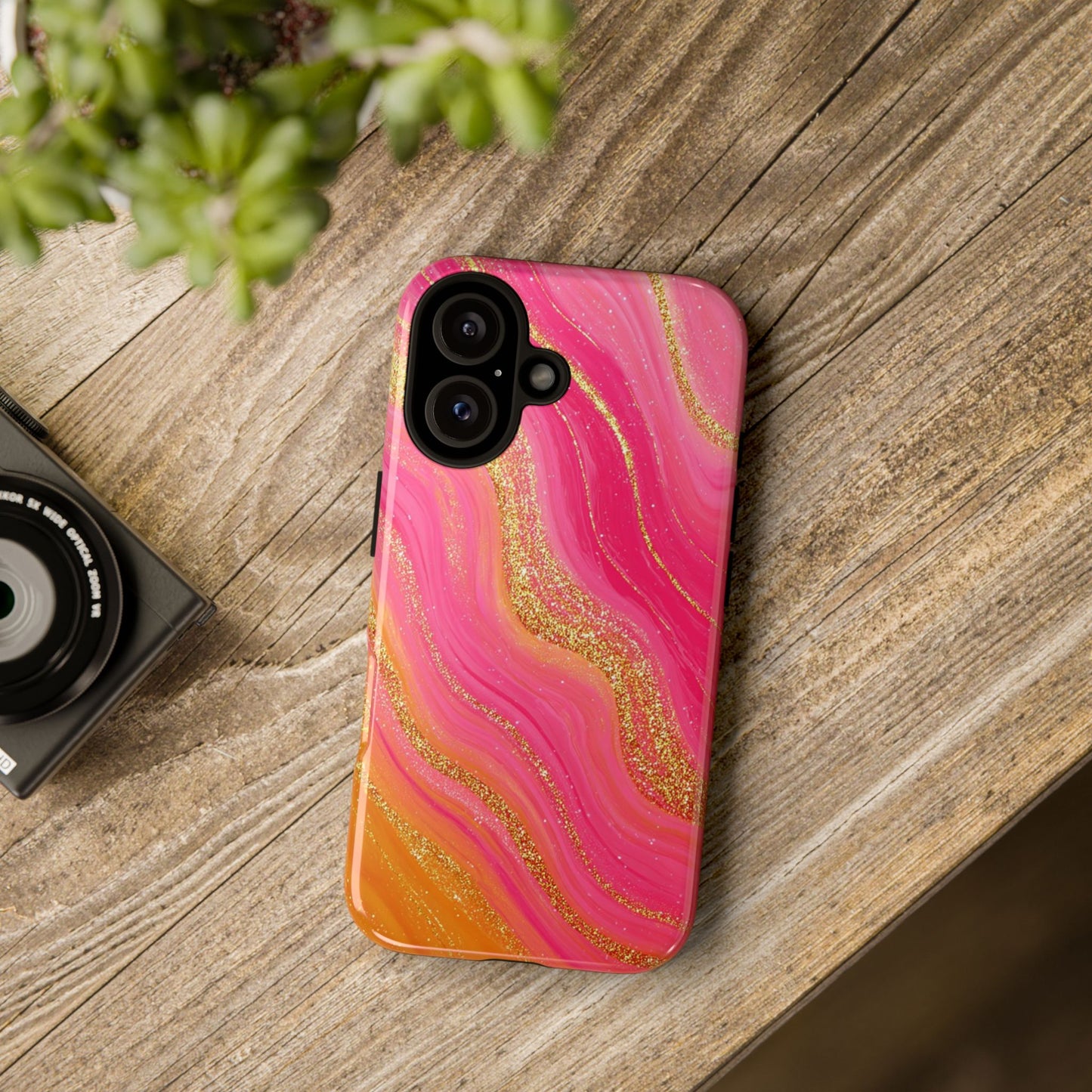 Pink and Glitter Gold Marble [TOUGH CASE]