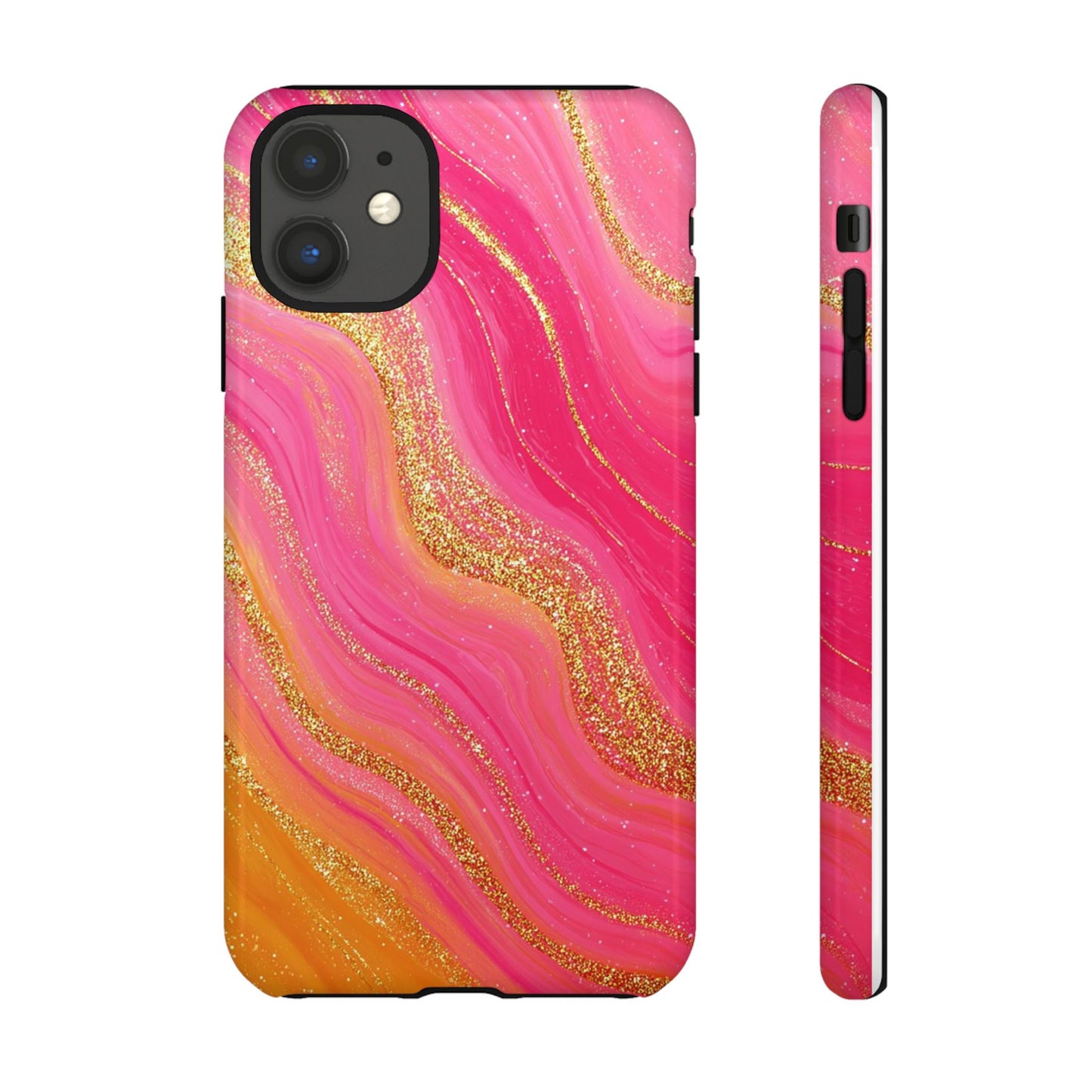 Pink and Glitter Gold Marble [TOUGH CASE]