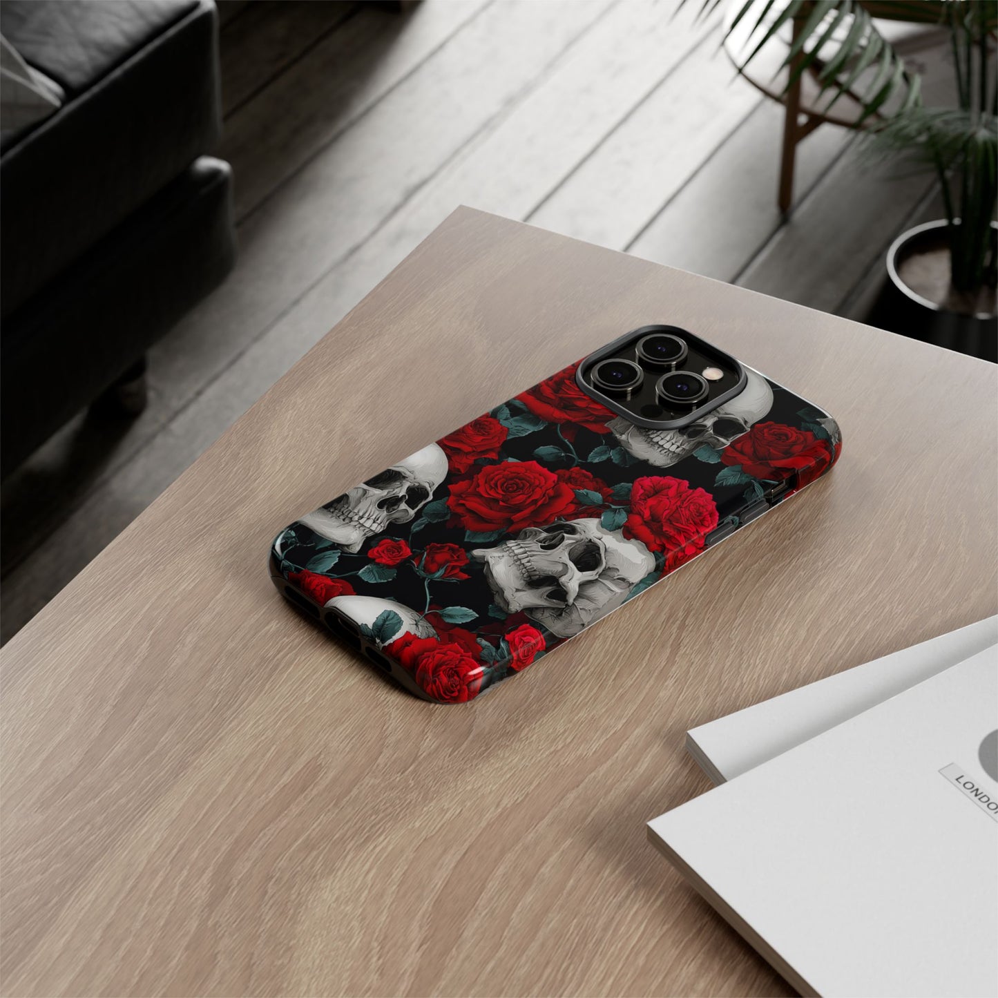 LOW STOCK Skull & Red Roses [TOUGH CASE]