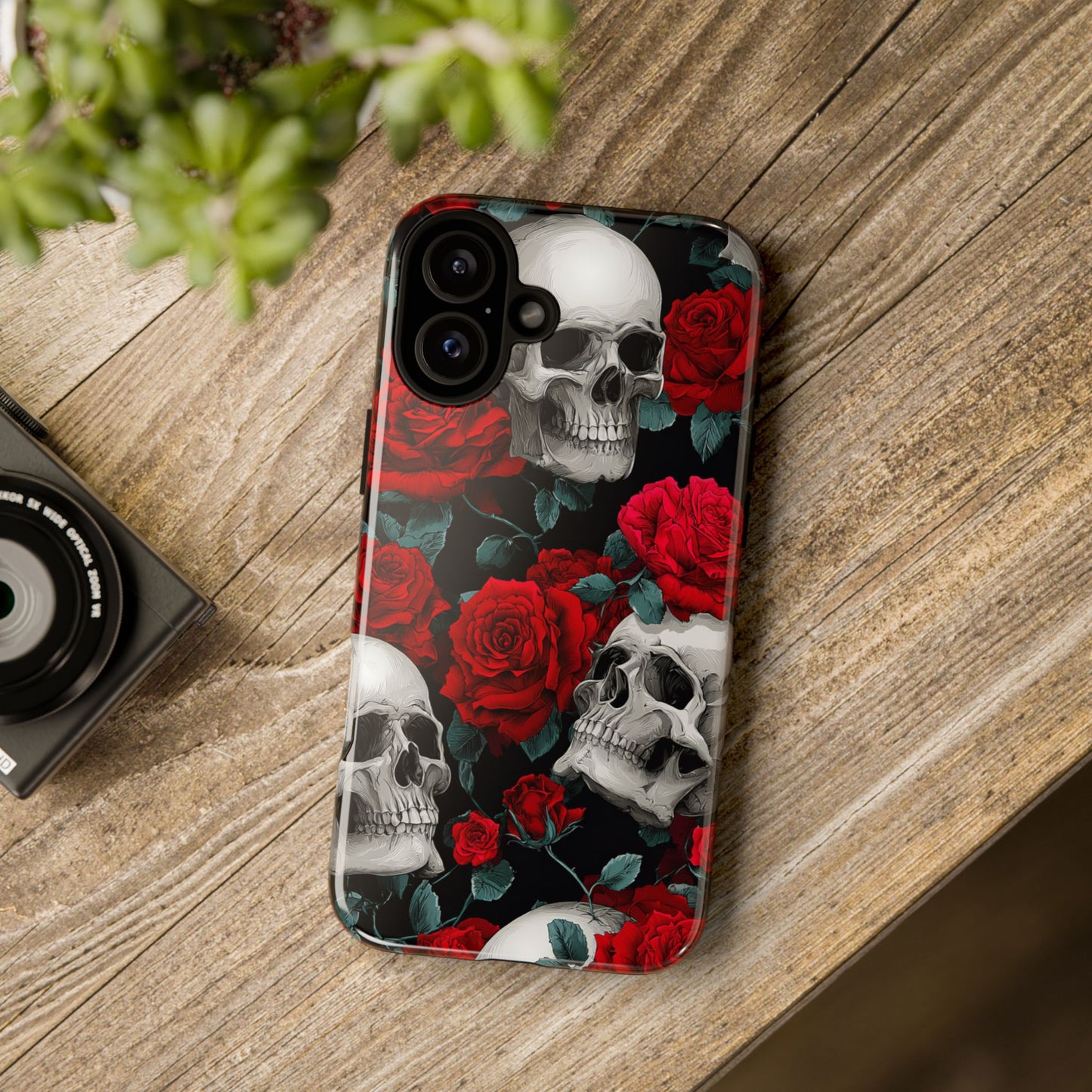 LOW STOCK Skull & Red Roses [TOUGH CASE]