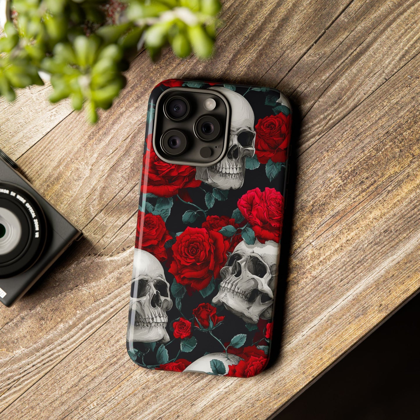 LOW STOCK Skull & Red Roses [TOUGH CASE]