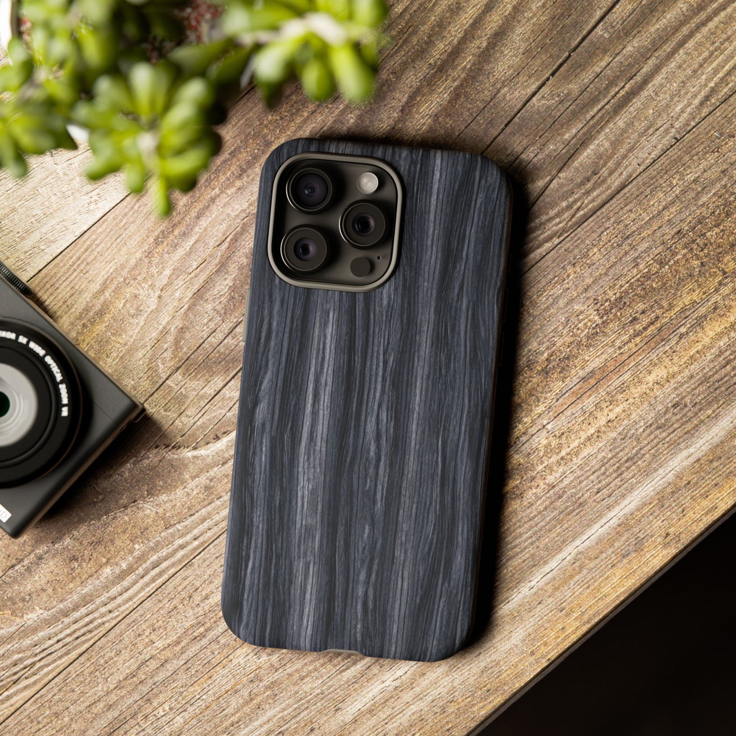 Black Wood (iPhone X - iPhone 17 Pro Max) [TOUGH CASE]