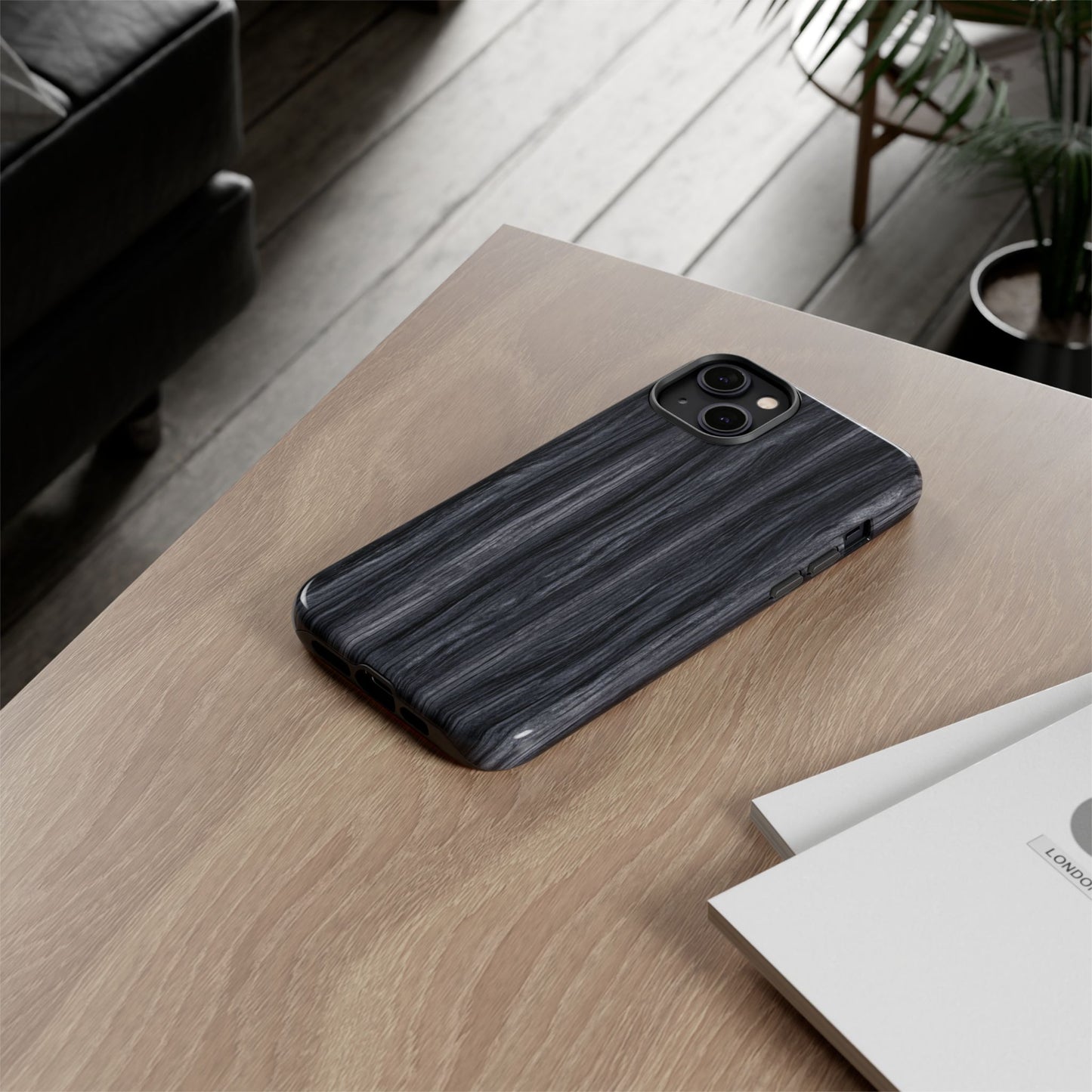 Black Wood (iPhone X - iPhone 17 Pro Max) [TOUGH CASE]