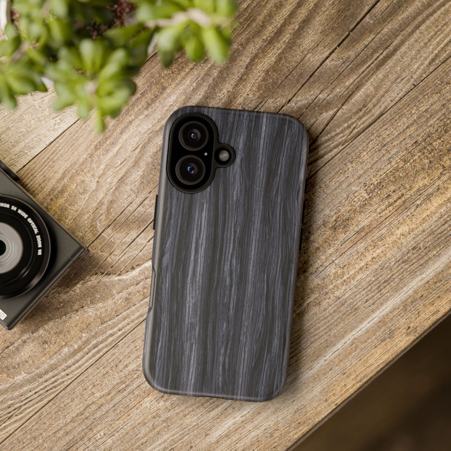 Black Wood (iPhone X - iPhone 17 Pro Max) [TOUGH CASE]