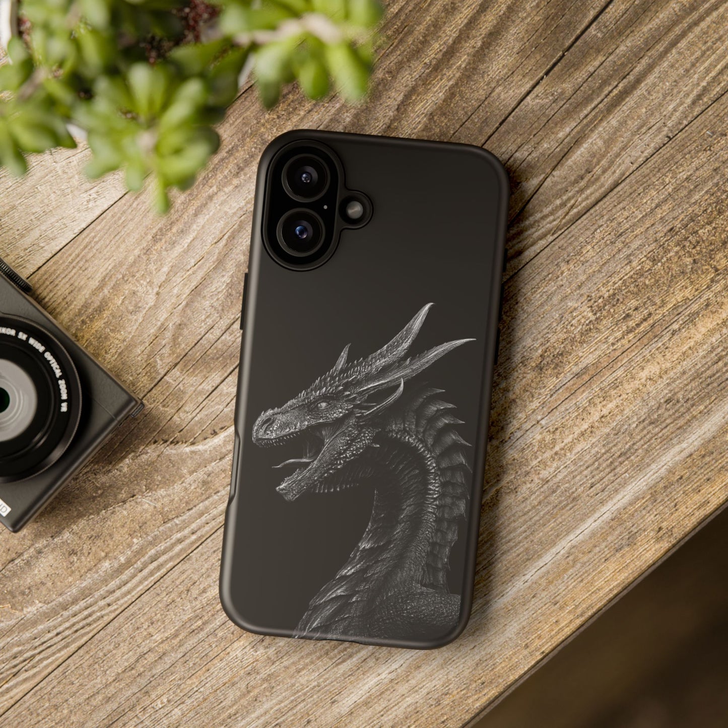 Black & White Dragon (iPhone X - iPhone 17 Pro Max) [TOUGH CASE]