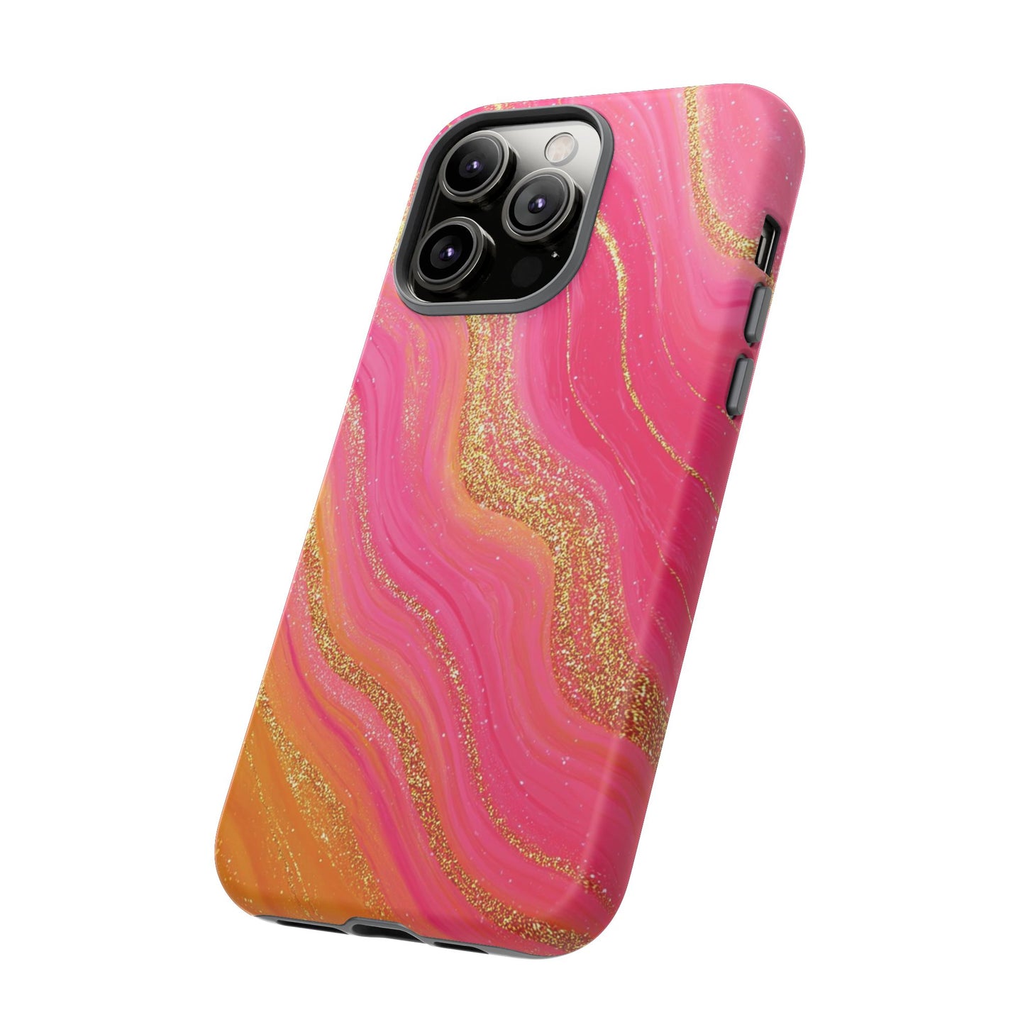 Pink and Glitter Gold Marble [TOUGH CASE]