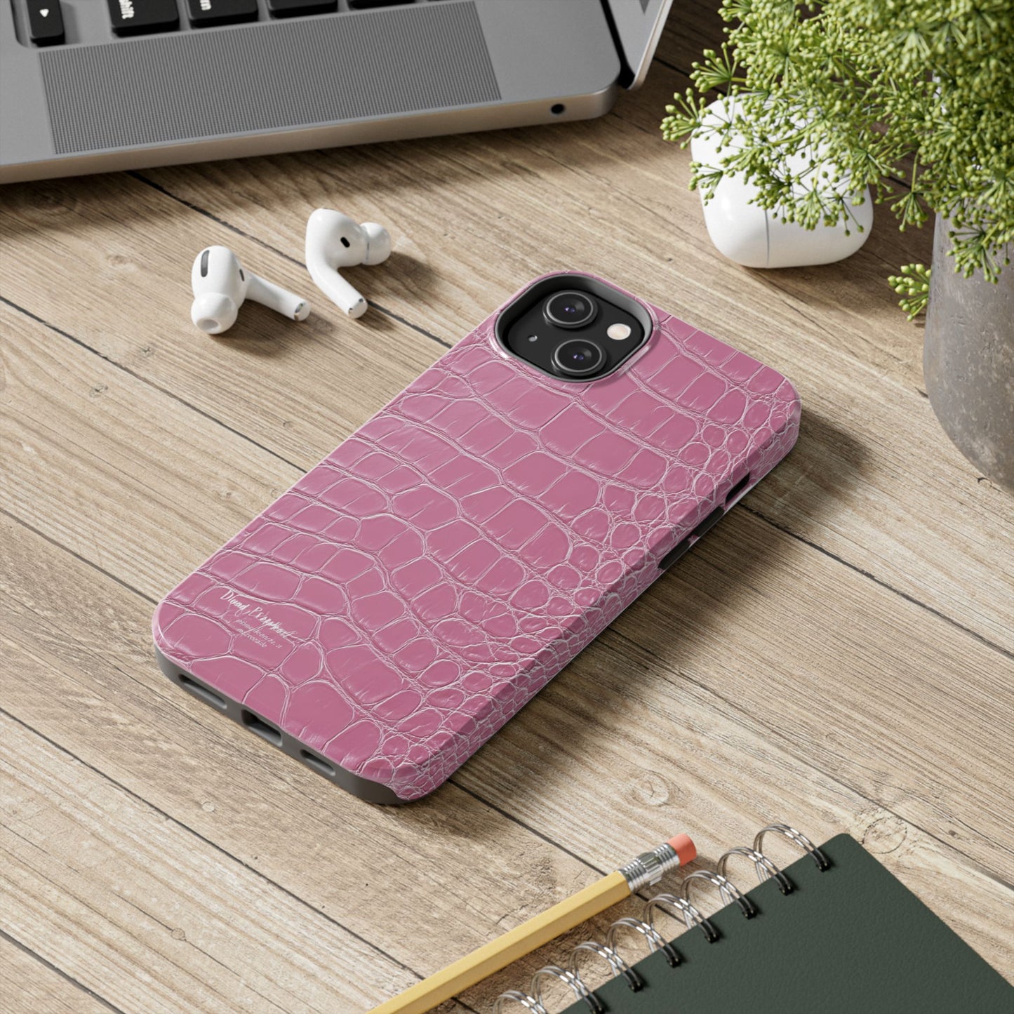 Pink Crocodile Leather