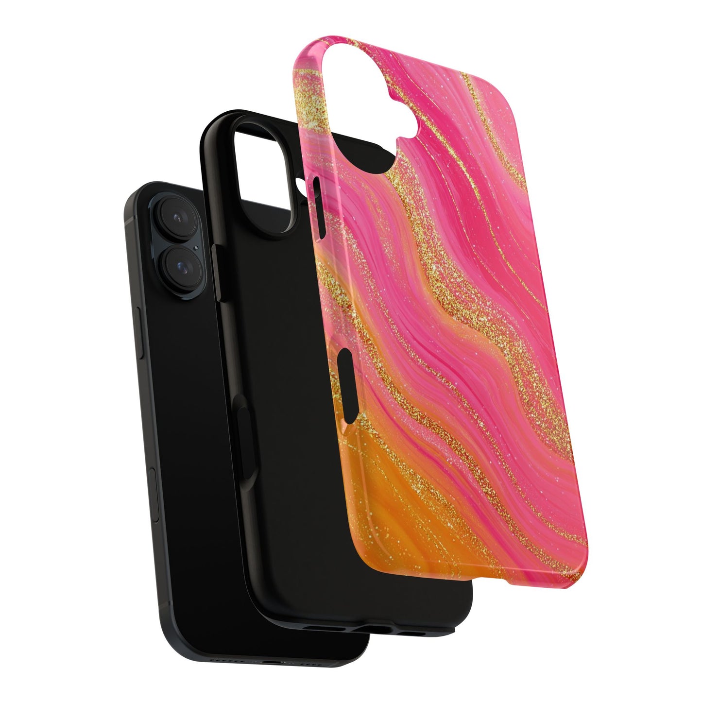 Pink and Glitter Gold Marble [TOUGH CASE]