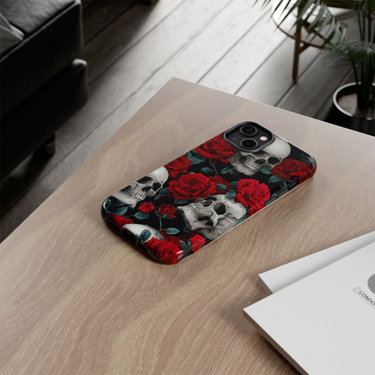 LOW STOCK Skull & Red Roses [TOUGH CASE]