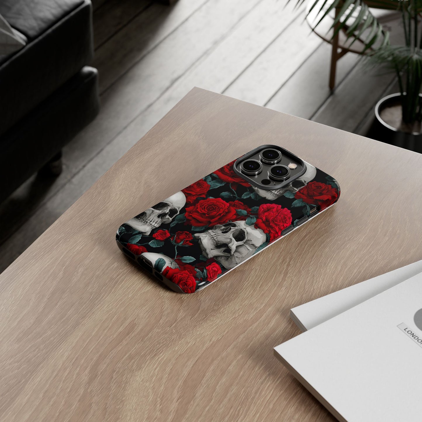 LOW STOCK Skull & Red Roses [TOUGH CASE]