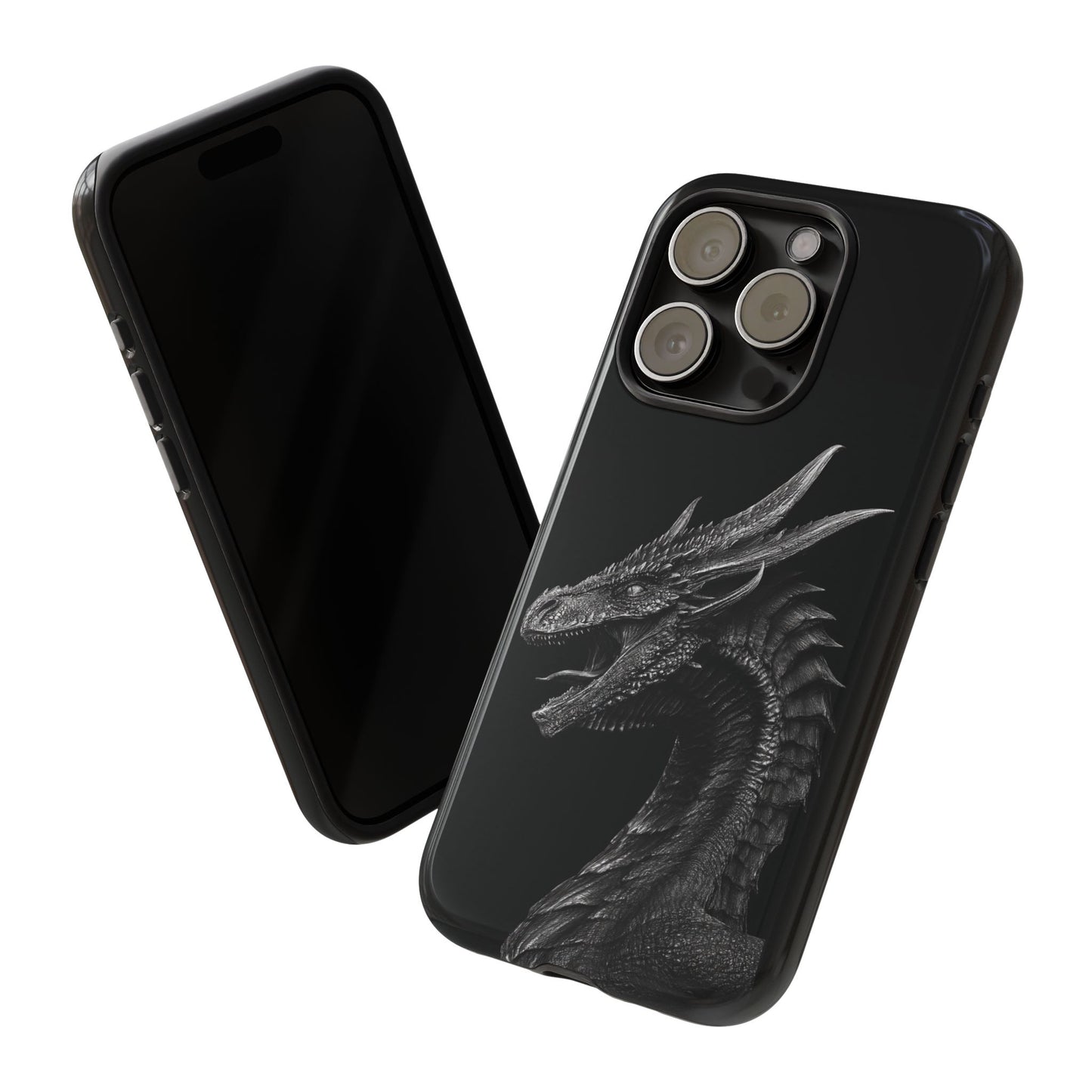 Black & White Dragon (iPhone X - iPhone 17 Pro Max) [TOUGH CASE]