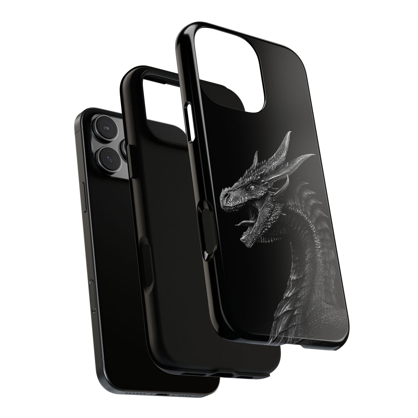 Black & White Dragon (iPhone X - iPhone 17 Pro Max) [TOUGH CASE]