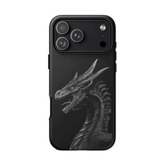 Black & White Dragon (iPhone X - iPhone 17 Pro Max) [TOUGH CASE]