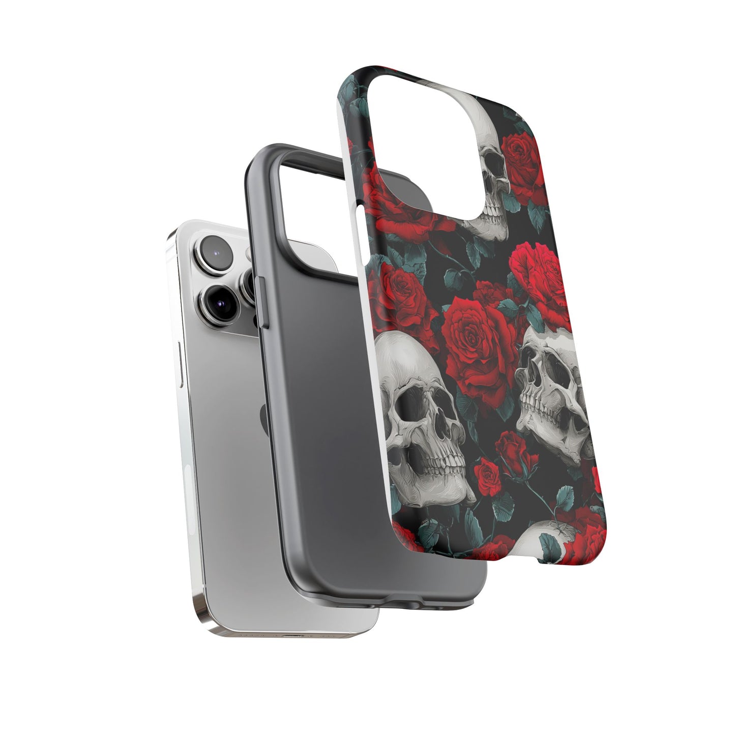 LOW STOCK Skull & Red Roses [TOUGH CASE]