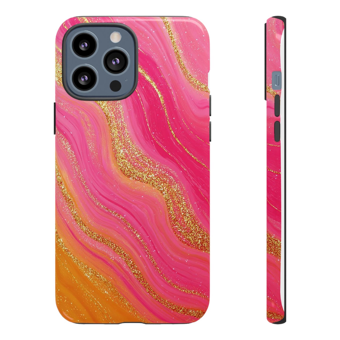 Pink and Glitter Gold Marble [TOUGH CASE]