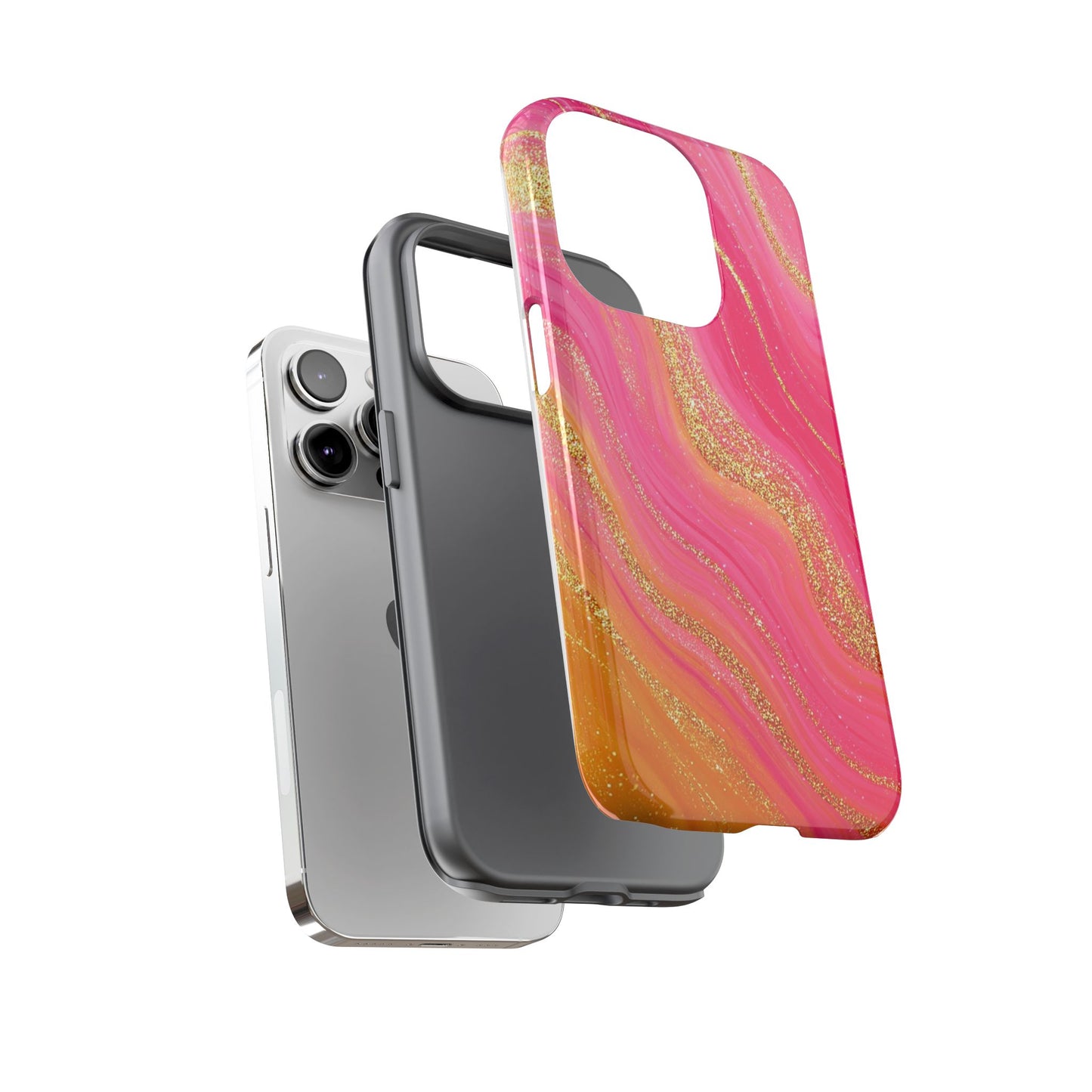 Pink and Glitter Gold Marble [TOUGH CASE]