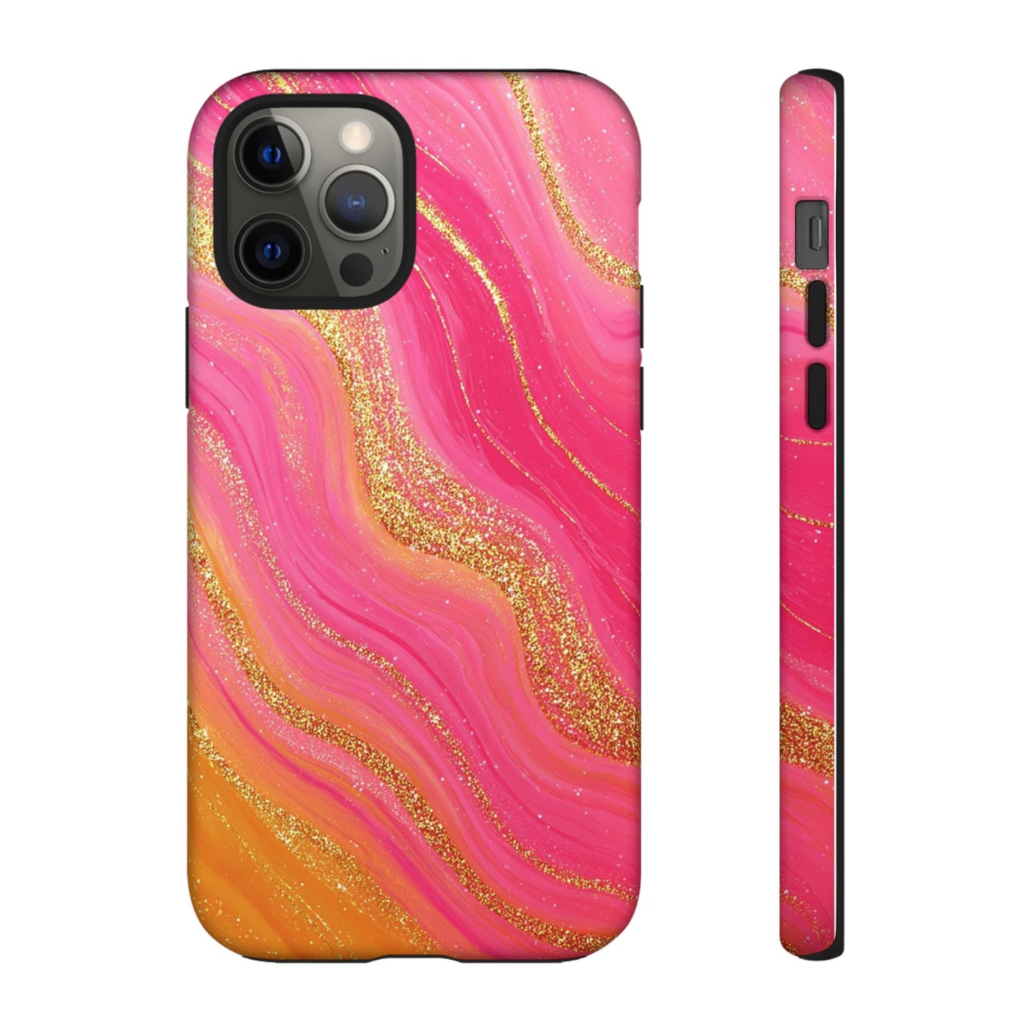 Pink and Glitter Gold Marble [TOUGH CASE]