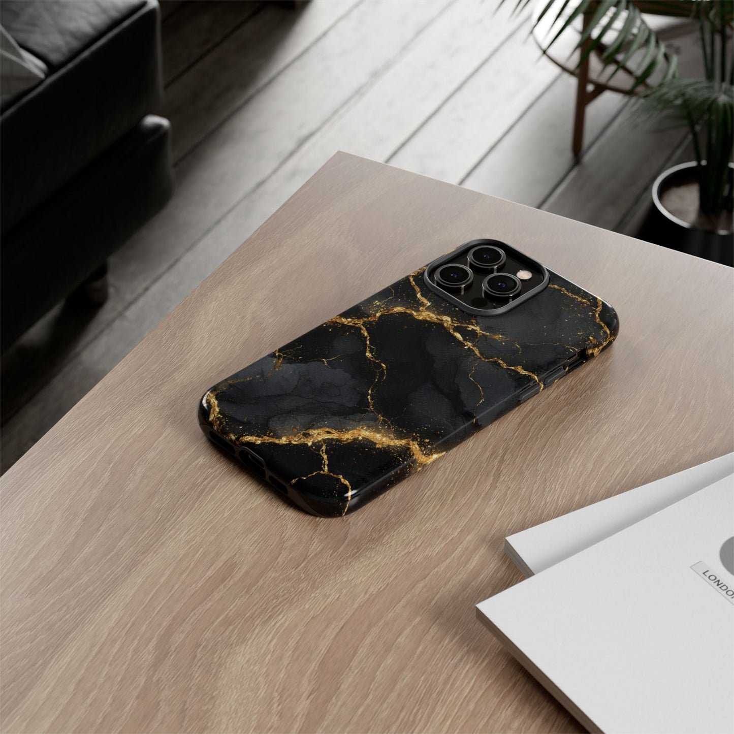Black & Gold Marble [TOUGH CASE]