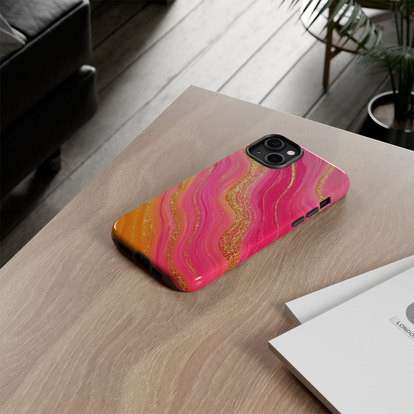 Pink and Glitter Gold Marble [TOUGH CASE]