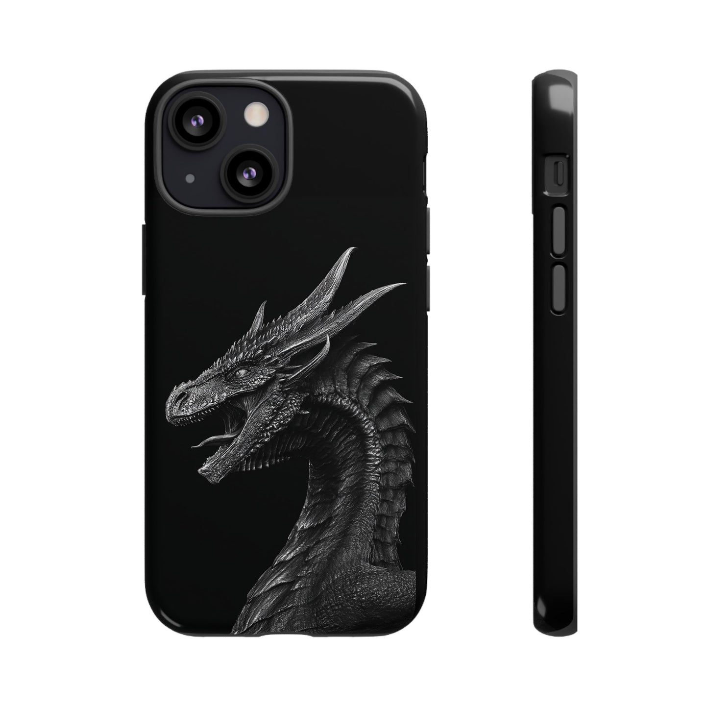 Black & White Dragon (iPhone X - iPhone 17 Pro Max) [TOUGH CASE]