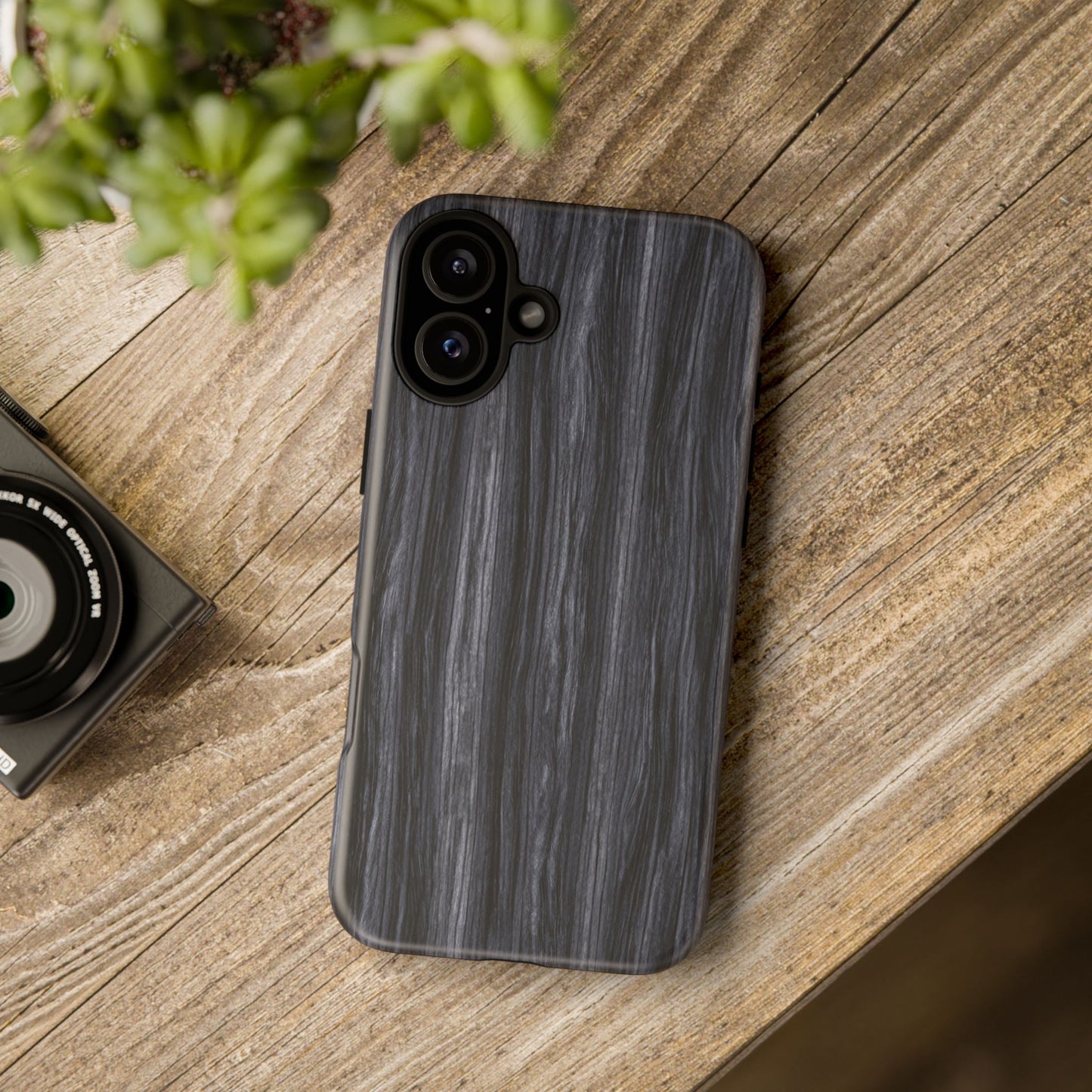 Black Wood (iPhone X - iPhone 17 Pro Max) [TOUGH CASE]