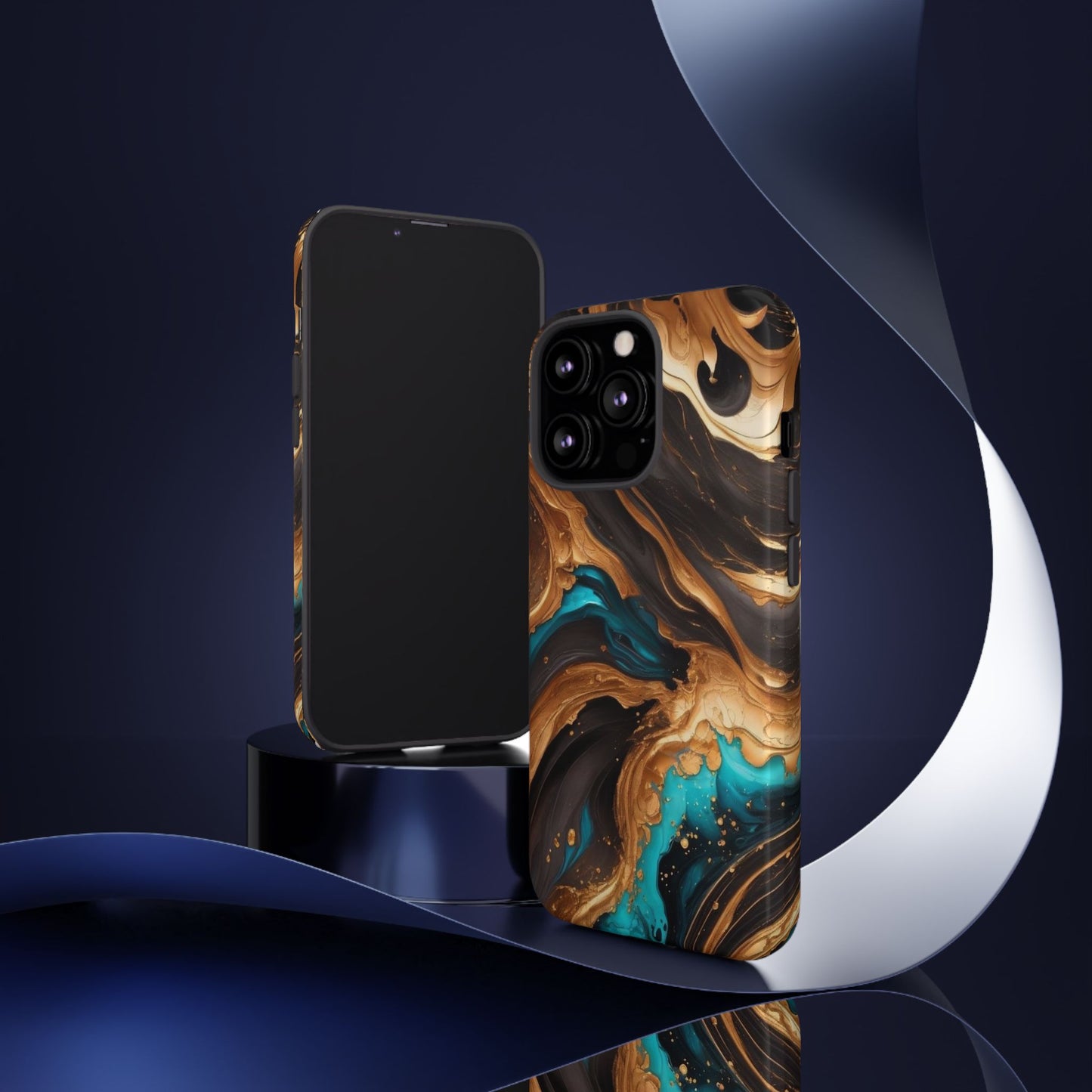 Metallic Swirls (iPhone X - iPhone 17 Pro Max) [TOUGH CASE]