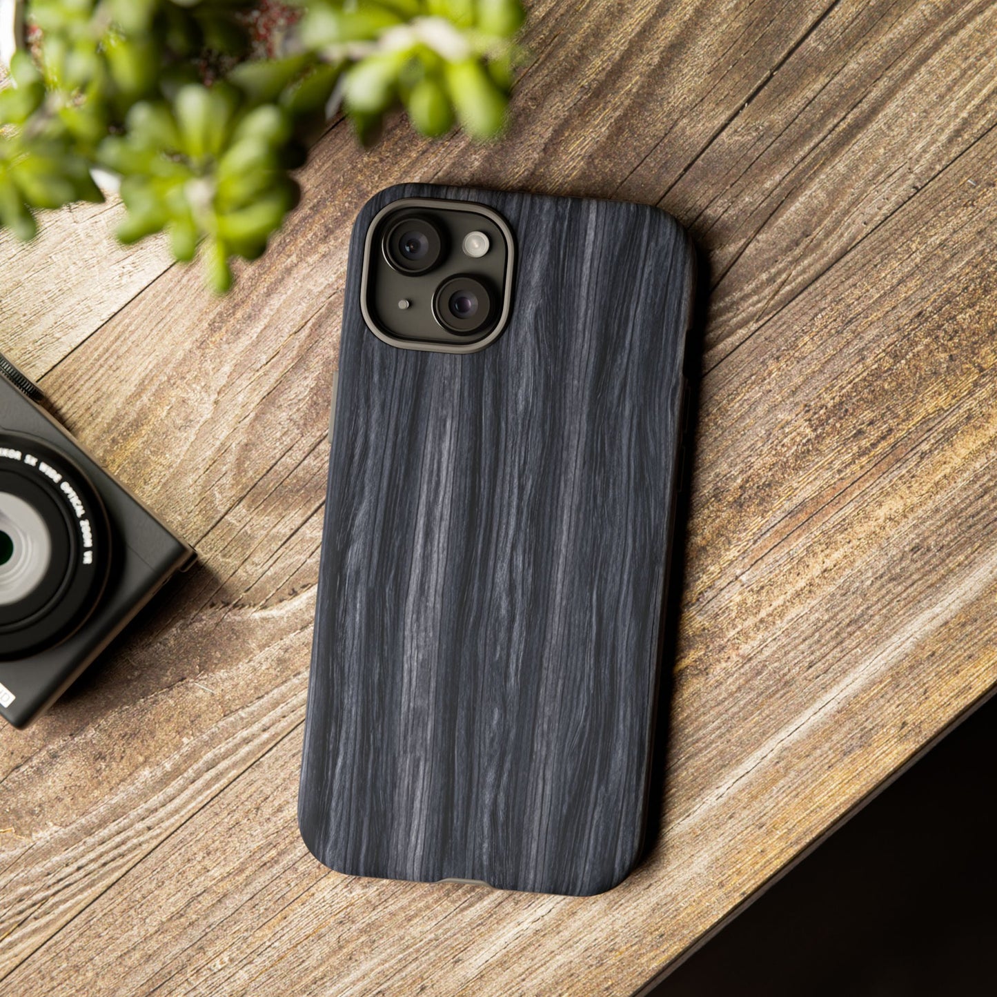 Black Wood (iPhone X - iPhone 17 Pro Max) [TOUGH CASE]